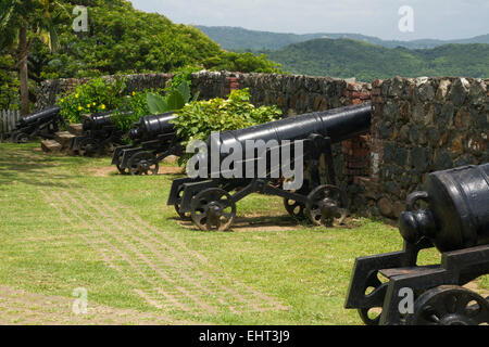 Defensive Kanonikus am Fort King George Scarborough Trinidad & Tobago Stockfoto