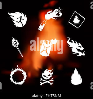 Feuer-set Stockfoto