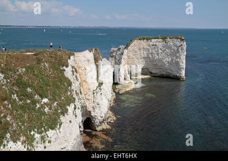 Blick auf den alten Harry Felsen rund um Studland Bay, in der Nähe von Swanage, Dorset, England. Stockfoto