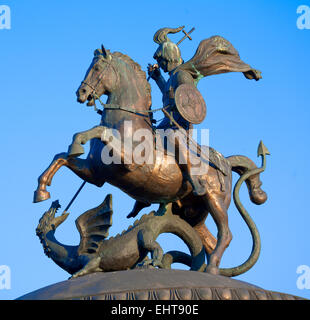 Statue des Heiligen Georg, Schutzpatron der Manege Quadrat, Moskau, Moskau, Russland Stockfoto