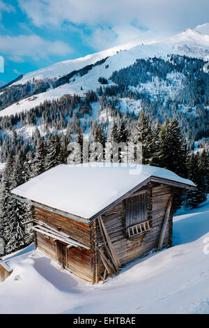 Alte hölzerne Scheune im Zillertal, Tirol, Österreich Stockfoto