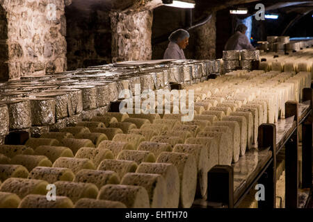 ROQUEFORT-SUR-SOULZON, das Dorf der SOCIETE Gesellschaft ' AOS ROQUEFORT, (12) AVEYRON MIDI-Pyrenäen, Frankreich Stockfoto