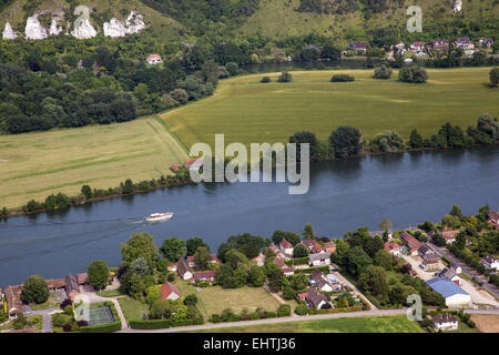 DAS TAL DER SEINE, GESEHEN VOM HIMMEL, EURE (27), HAUTE-NORMANDIE, FRANKREICH Stockfoto