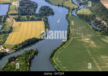 DAS TAL DER SEINE, GESEHEN VOM HIMMEL, EURE (27), HAUTE-NORMANDIE, FRANKREICH Stockfoto