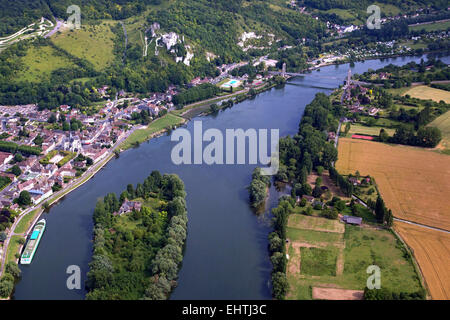 DAS TAL DER SEINE, GESEHEN VOM HIMMEL, EURE (27), HAUTE-NORMANDIE, FRANKREICH Stockfoto