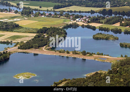 DAS TAL DER SEINE, GESEHEN VOM HIMMEL, EURE (27), HAUTE-NORMANDIE, FRANKREICH Stockfoto