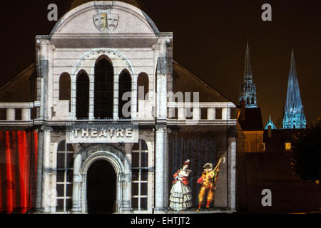 CHARTRES IN LIGHTS FESTIVALS, EURE-ET-LOIR (28), CENTRE, FRANKREICH Stockfoto