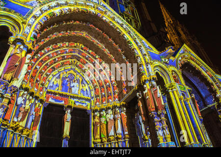 CHARTRES IN LIGHTS FESTIVALS, EURE-ET-LOIR (28), CENTRE, FRANKREICH Stockfoto