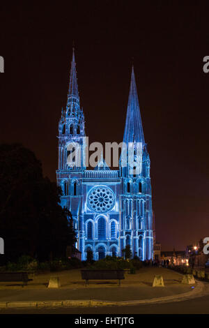 CHARTRES IN LIGHTS FESTIVALS, EURE-ET-LOIR (28), CENTRE, FRANKREICH Stockfoto