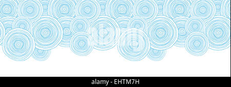 Doodle Kreis Wasser Textur horizontale Rahmenlinie Musterdesign Hintergrund Stockfoto