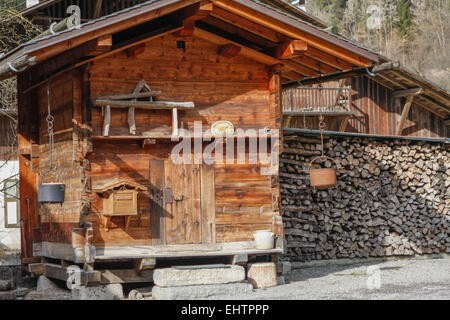 BRENNHOLZ IN HAUTE-SAVOIE (74), RHONE-ALPES, FRANKREICH Stockfoto