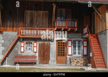 BRENNHOLZ IN HAUTE-SAVOIE (74), RHONE-ALPES, FRANKREICH Stockfoto