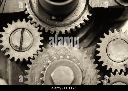 Zahnräder für eine alte Maschine Stockfoto