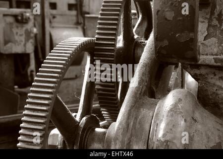 Zahnräder für eine alte Maschine Stockfoto