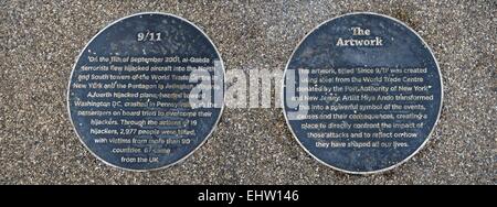 London, UK, 17. März 2015: 9/11-Stahl-Skulptur im Queen Elizabeth Olympic Park in London vorgestellt, die historische der gefallenen die Twin Towers ändern der Welt-Bilder aus Stahl Wrack ist enthüllt. Bildnachweis: Siehe Li/Alamy Live News Stockfoto