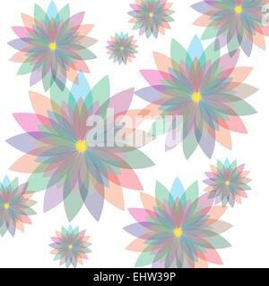 Nahtlose Pastell Blumenmuster mit bunten Blumen Stock Vektor