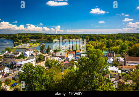 Blick auf Chesapeake Stadt an der Chesapeake Stadtbrücke, Maryland. Stockfoto