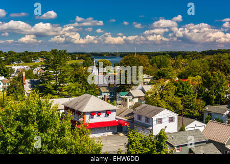 Blick auf Chesapeake Stadt an der Chesapeake Stadtbrücke, Maryland. Stockfoto