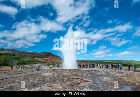 Strokkur Geysir, Island Stockfoto