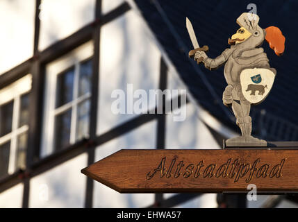 Zeichen alten Pfad in Meschede in Deutschland. Stockfoto