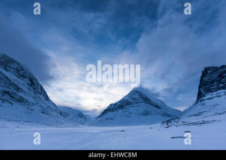 Abend am Kebnekaise Berggebiet, Kiruna, Schweden, Europa, EU Stockfoto