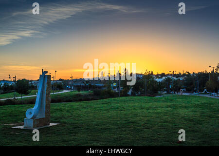 Morgendämmerung in Rosch haAjin, Israel Stockfoto