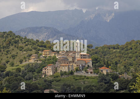 Hügel Dorf Soveria, in der Nähe von Corte, Corsica Stockfoto