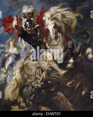 Rubens Saint George kämpft gegen den Drachen Stockfoto