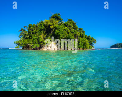 Karibik, große Antillen, Jamaika, Portland Parish, Port Antonio, Blick auf Pellew Insel Stockfoto