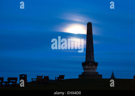 Mondaufgang am Märtyrer-Denkmal-St Andrews Fife Schottland Stockfoto