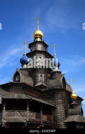 Russisch-Orthodoxe Holzkirche in der Mühle Nmuseum Gifhorn, Niedersachsen, Deutschland, Europa Stockfoto