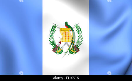 Flagge von Guatemala. Hautnah. Stockfoto