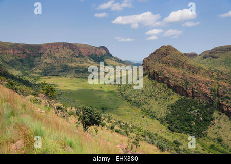 Landschaft mit Felsen und Rasen im Marakele Nationalpark, Waterberg Mountains, Limpopo Provinz, Südafrika Stockfoto