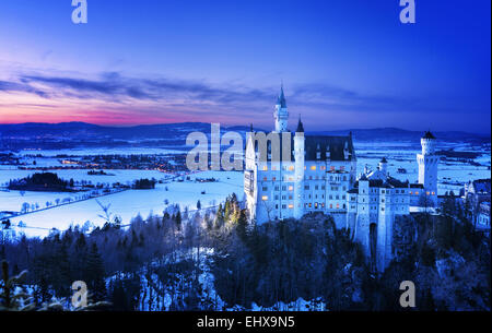 Schloss Neuschwanstein in der Nähe von Füssen, Baviara in Deutschland Stockfoto