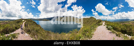 Südamerika, Ecudador, Imbabura Provinz, Cotacachi Cayapas Naturreservat Cotacachi, Cuicocha See, Panorama Stockfoto