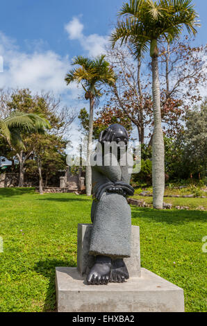Die Statue "Student" ist von dem simbabwischen Bildhauer Jonothan Mhondorohuma in der Queen Elizabeth Park in Hamilton, Bermuda. Stockfoto