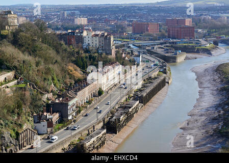 Fluss Avon und Bristol aus Avon Brücke, Südwest-England, Großbritannien Stockfoto