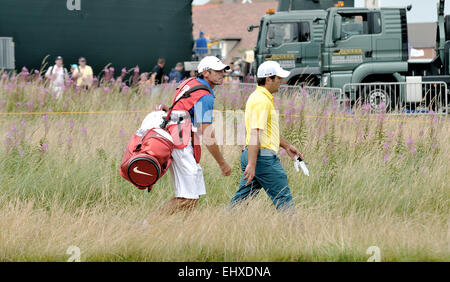 John Paramor, 2014 Royal Liverpool Hoylake Open Golf Championship, Buggie, Open 2014 Golf Turnier. Letzten Tag an der offenen, Royal Liverpool Stockfoto