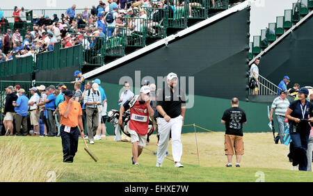 John Paramor, 2014 Royal Liverpool Hoylake Open Golf Championship, Buggie, Open 2014 Golf Turnier. Letzten Tag an der offenen, Royal Liverpool Stockfoto