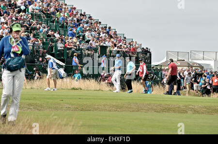 Königliche Hoylake Open Golf Championship 2014. Finaltag in Hoylake Open 2014. Sonntag an der offenen 2014 Royal Hoylake Liverpool. Auf dem Platz der offenen Stockfoto