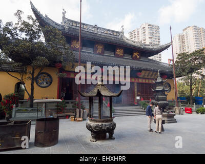 Innenhof des Jade-Buddha-Tempel in Shanghai, China Stockfoto