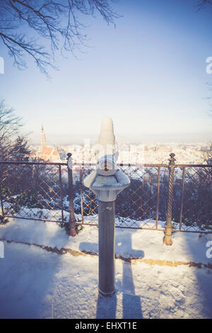 Deutschland, Bayern, Landshut, Stadtbild von Hofgarten im winter Stockfoto