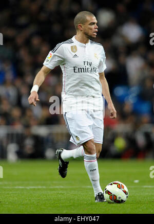 Estadio Santiago Bernabeu Madrid, Spanien, 15.3.2015, Fußball Liga BBVA Saison 2014/2015 Spieltag 27, Real Madrid gegen Levante CF---Pepe (Madrid) Stockfoto