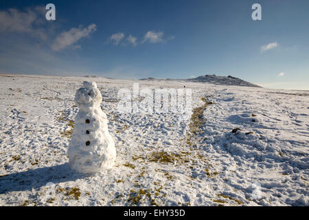 Roughtor; Im Schnee; Cornwall; UK Stockfoto