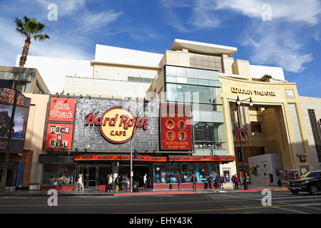 Hard Rock Cafe und Dolby Theater, Hollywood und Highland Center, Los Angeles, Kalifornien, USA Stockfoto