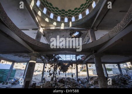 Gaza, Gaza, Palästinensische Gebiete. 1. Oktober 2014. Al Susi Moschee durch israelische Bomben in Gaza-Stadt zerstört. © Celestino Arce/ZUMA Wire/ZUMAPRESS.com/Alamy Live-Nachrichten Stockfoto