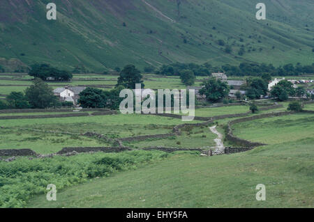 Tiefste Dorf von Mosedale Pfad Cumbria Stockfoto