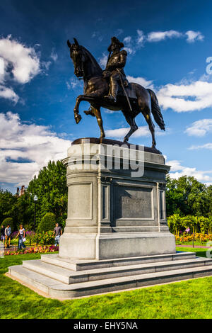Statue von George Washington auf den Commons in Boston, Massachusetts. Stockfoto