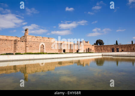 El-Badi-Palast oder Palais El Badii in Marrakesch, Marokko. Stockfoto