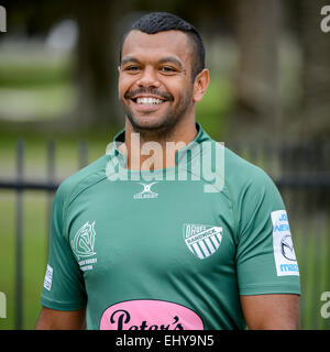 Sydney, Australien. 17. März 2015. Wallaby und NSW Waratah Player Kurtley Beale seine Randwick Rugby Union Club Kit beim Training tragen. Bildnachweis: MediaServicesAP/Alamy Live-Nachrichten Stockfoto